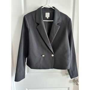 Joie‎ Black Cropped Single Breasted Blazer Size XL In EUC!